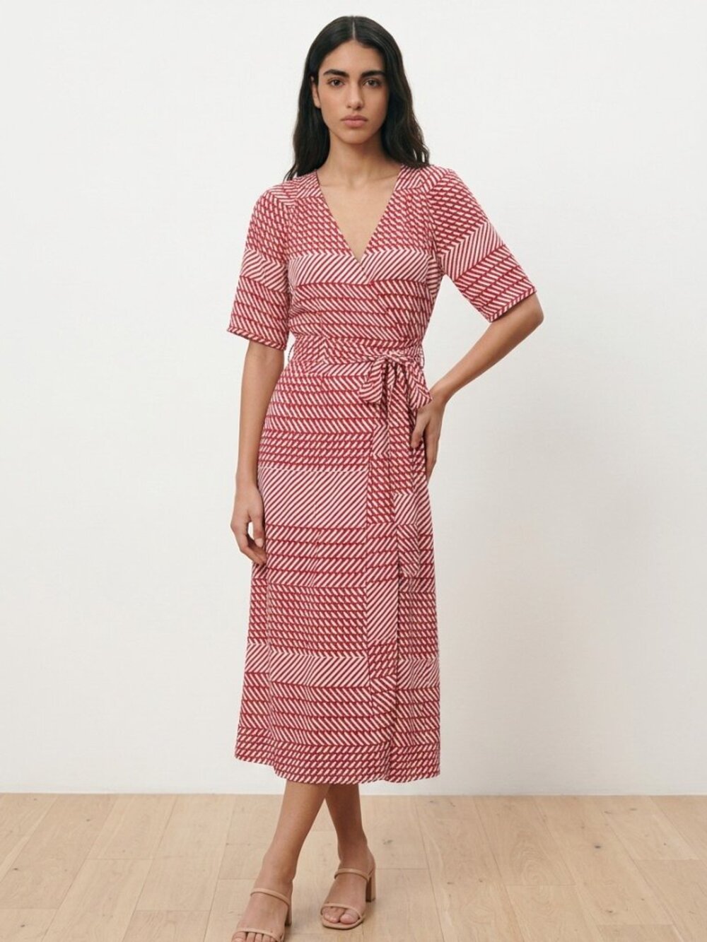 Joie Tribal Print V-Neck Midi Wrap Dress Women’s 6